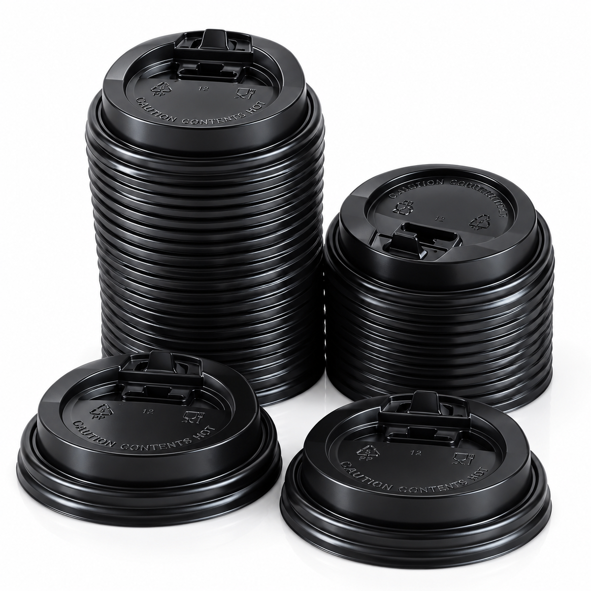 80mm Coffee Cup Lids - 2 Colours - Black and White - For 8OZ Coffee Cups - 1000pcs Per Box
