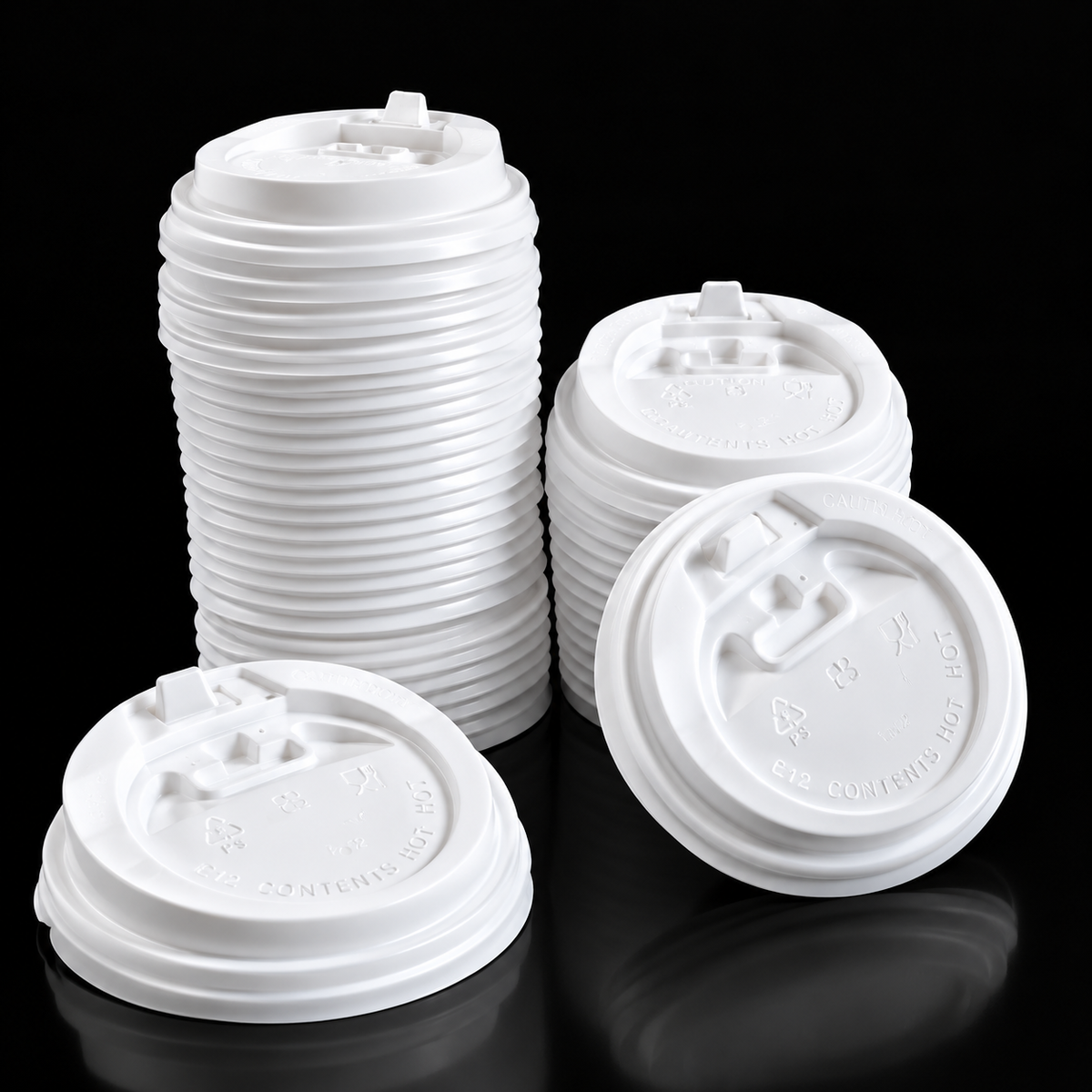 90mm Coffee Cup Lids - 2 Colours - Black and White - For 12OZ and 14OZ Coffee Cups - 1000pcs Per Box