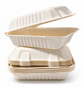 8" x 8" 100% Recyclable Food Containers - 200pcs in a Box.