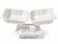 6" White Plastic Recyclable Food Container - 450ml - 250pcs In a Box