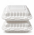 8" White Plastic Recyclable Food Container - 1000ml - 150pcs In a Box