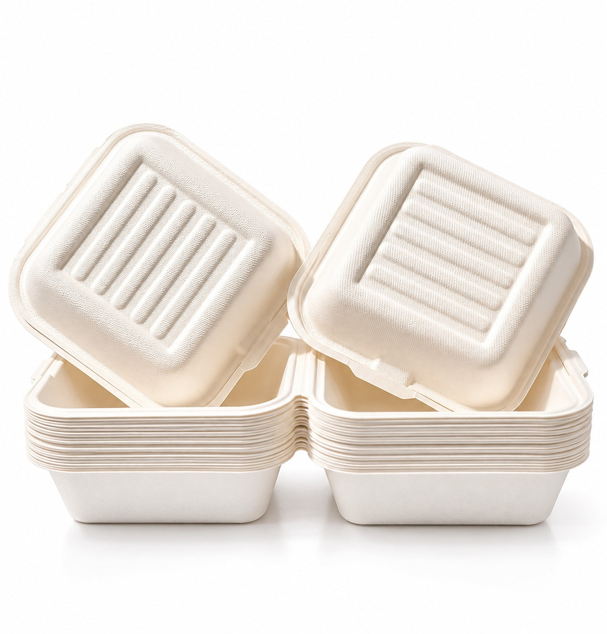 100% Recyclable Paper Food Containers - 6" x 6* - 500pcs Per Box