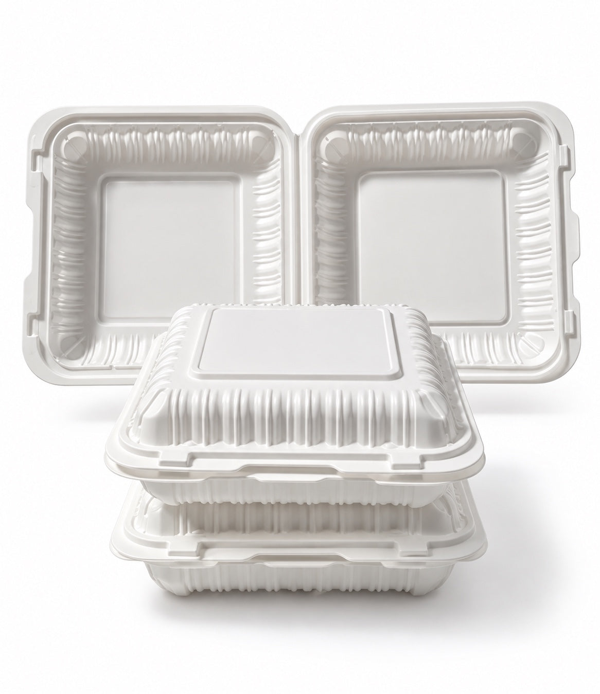 9" Recyclable Plastic Food Containers - 1050ml - 150pcs In a Box