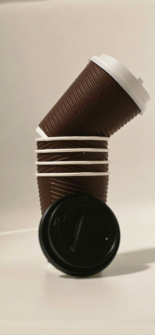 12oz Double Paper Coffee Cup  - 500pcs In a Box - NO LID - 5 COLOURS