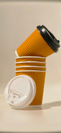 12oz Double Paper Coffee Cup  - 500pcs In a Box - NO LID - 5 COLOURS